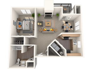 One Bedroom One Bath (Plan A) 01-204 floor plan